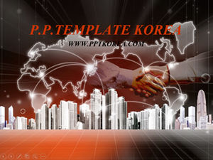 Plantilla ppt de negocios con textura de cooperación comercial global