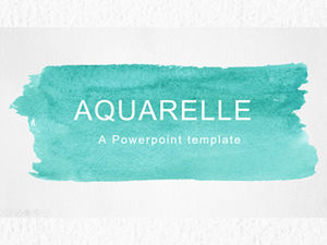 Refreshing mint green watercolor style simple European and American ppt template