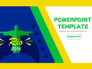 Prosty świeży witalność 2016 Rio Olympics motyw szablon ppt
