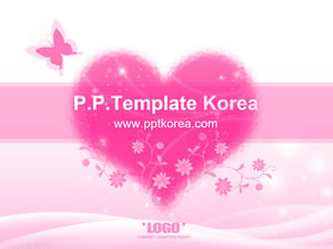 Bella scintillante amore rosa caldo modello ppt Tanabata San Valentino