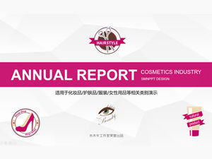 Modèle de ppt de mode rose de rapport d'analyse de marché de cosmétiques de beauté