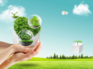 Oddychaj swobodnie, zielony obraz tła ppt motywu ochrony środowiska ojczyzny
