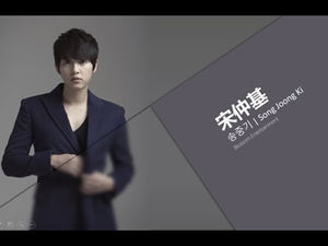 Serin görsel anahtarlama fare tepkisi etkileşimli dinamik efekt Şarkı Joong Ki Kore yıldızı tanıtım ppt şablonu