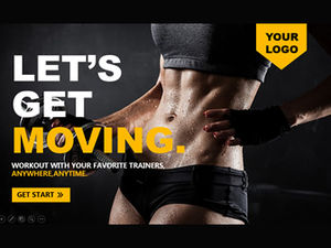 Body sculpting weight loss atmospheric black and yellow sports theme ppt template