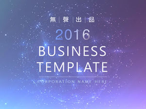 Bright starry sky IOS wind exquisite dynamic business practical ppt template