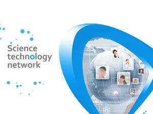 蓝色简约商务ppt模板，适合科技公司创新研讨会