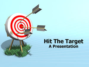 Panah mencapai template ppt bisnis target bullseye