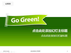Etiqueta de tema de protección del medio ambiente: protección del medio ambiente verde plantilla ppt simple y clara