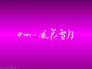 奉化雪月紫色贵族风简约动画中秋节ppt模板