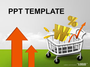 Shopping and consumption vector cartoon ppt template (exquisite charts)