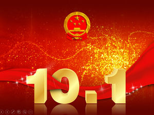 Modèle ppt de fête nationale Love Me China Universal Celebration-1er octobre