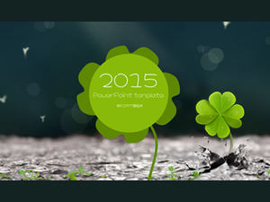 Four-leaf clover creative simple natural small fresh universal ppt template