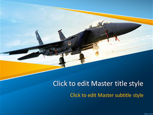 Cool Wei fighter military theme blue and orange color ppt template