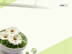 Plantilla ppt fresca de pequeñas flores verdes y elegantes
