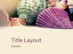 Elemen garis gelombang ungu shell kreatif template ppt sederhana dan mulia