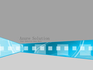 Modelo de ppt de negócios para o quadrado translúcido tridimensional criativo azul cinza