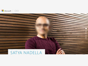 CEO-ul Microsoft, Satya Nadella, imitația stilului site-ului web este o versiune de animație ppt cu profil personal și înalt