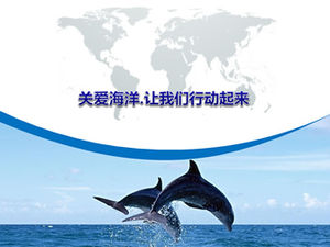 Caring for the ocean public welfare environmental protection theme ppt template