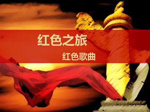Red journey red song party party school training solemn spirit ppt template