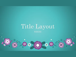 Purple flower cool and clean ppt template