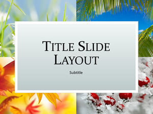 Spring, summer, autumn and winter seasons landscape ppt template