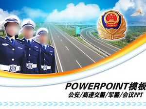 Trafik polisi çalışma raporları ve konferans konuşmaları için uygun bir ppt şablonu
