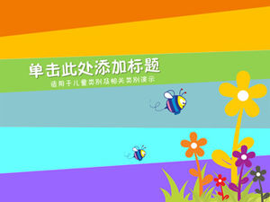 Kolorowe witalność dopasowujące kolor zwierzęta i rośliny szablon ppt z kreskówek anime
