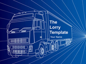 Blue, red and white three-color container cargo freight company ppt template