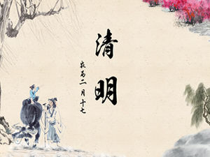 2015 Ching Ming Festivali orijinal ppt şablonu indir