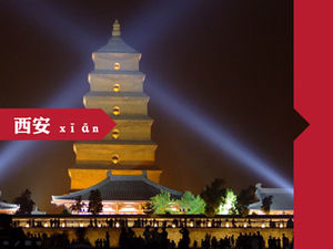 Tarihi ve kültürel şehir Xi'an ppt şablonu