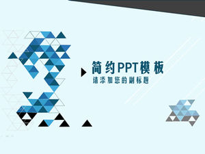三角拼接色差三维创意蓝色简约商务实用ppt模板