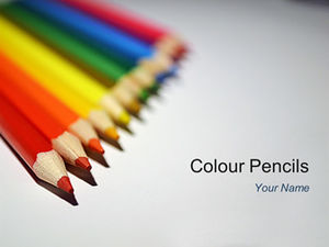 Modelo de ppt europeu e americano de estilo simples de lápis de cor