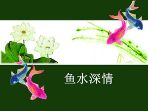 Fish water affectionate and elegant Chinese style ppt template
