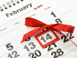 Modelo de ppt criativo do calendário do dia dos namorados de 14 de fevereiro