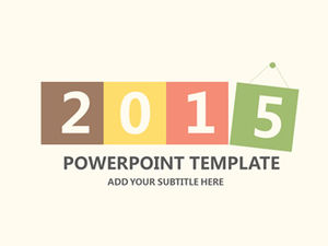 Simple flat style 2015 work summary PPT template