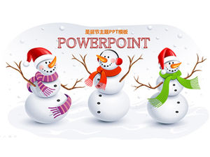 Snowman Snowflake Aesthetic Background——2014 Christmas ppt template
