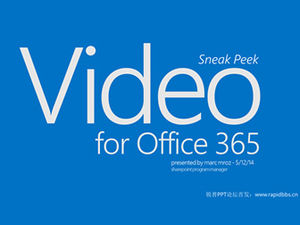 Office 365 için video Microsoft resmi 2014 zarif büyük renkli blok düz rüzgar PPT şablonu