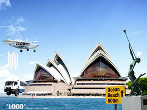 悉尼旅遊風格ppt模板