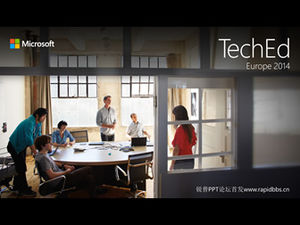 간결하고 플랫 스타일 2014 Microsoft 회사 PPT 템플릿