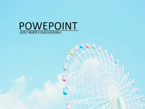 Ferris wheel elegant blue ppt template