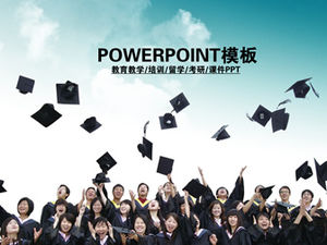 Una plantilla ppt adecuada para graduarse de Wen Wei Po, educación, capacitación, estudios en el extranjero, examen de ingreso de posgrado y cursos