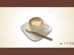 Refreshing light color afternoon tea PPT theme template