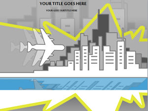Airplane high-rise foreign excellent vector business ppt template