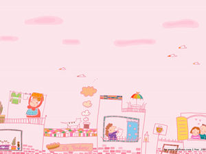 Small fresh and cute cartoon background ppt template