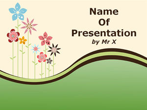 Vector color flowers ppt template