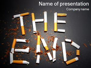Mozziconi di sigaretta creativi modello ppt tema carità per smettere di fumare FINE