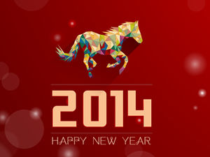 Plantilla ppt de tarjeta de año nuevo de Ruipu 2014