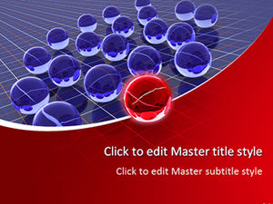 Blue glass ball mesh stereo background ppt template
