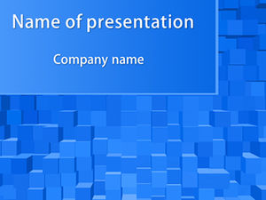 Blue cubes stacked creative PPT background template