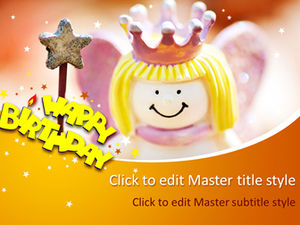 Carino renderà magica la piccola principessa modello di torta di compleanno ppt